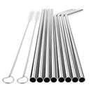 Set of 8 Stainless Steel Straws FDA-Approved Ultra Long 10.5 inch Drinking