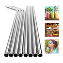 Set of 8 Stainless Steel Straws FDA-Approved Ultra Long 10.5 inch Drinking