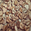 200pcs Rustic Wooden Love Heart Wedding Table Scatter Decoration Crafts Chi