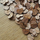 200pcs Rustic Wooden Love Heart Wedding Table Scatter Decoration Crafts Chi