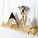 Nordic Top Woodland Wood Mountain Decorative Handmade Kids Bookends Home De X4E1