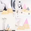 Nordic Top Woodland Wood Mountain Decorative Handmade Kids Bookends Home De X4E1