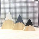 Nordic Top Woodland Wood Mountain Decorative Handmade Kids Bookends Home De X4E1