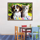 DIY 5D Diamond Diamond Painting Photo Custom "dog and cat" Embroidery Cross