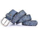 woman belts Star geometric rivet pin buckle PU belt for women fashion top q X3J8