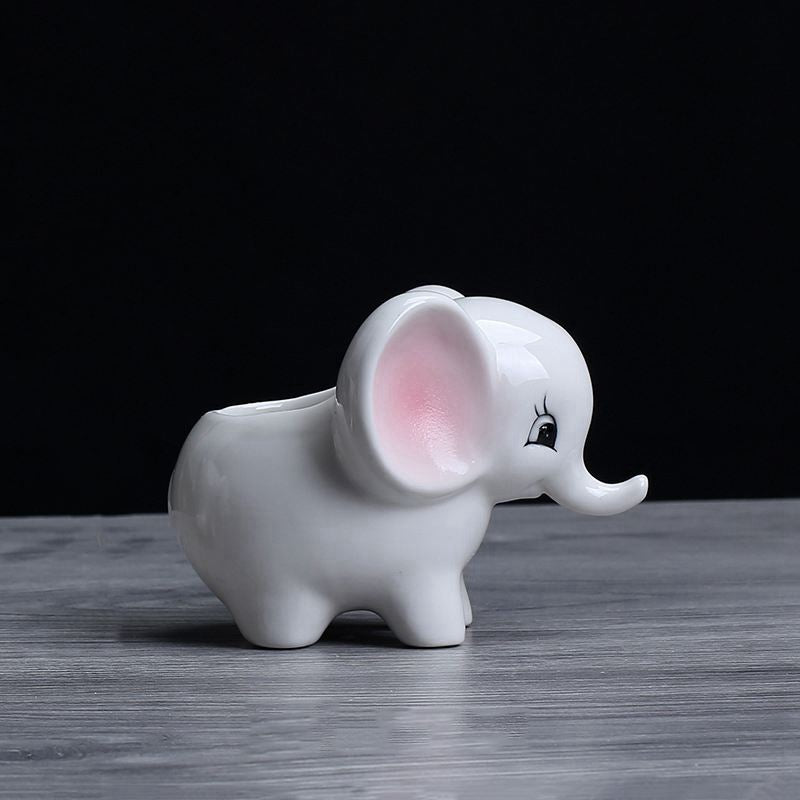 Animals Shape Ceramic Flower Pot Elephant Succulent Planter Cactus Succulen