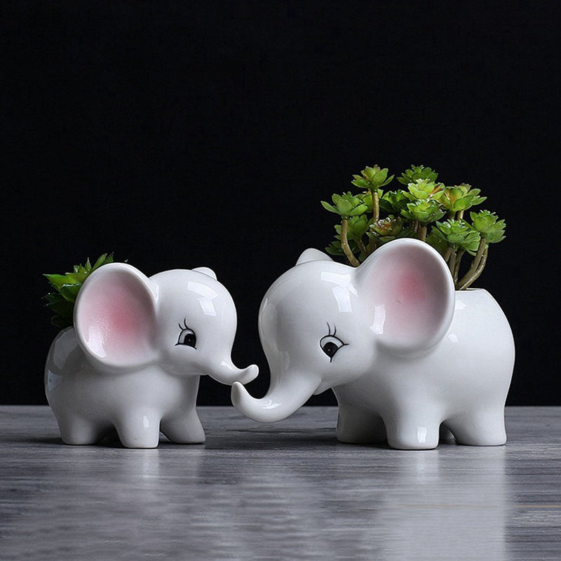 Animals Shape Ceramic Flower Pot Elephant Succulent Planter Cactus Succulen