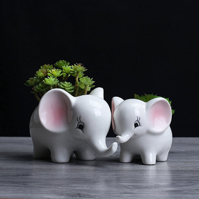 Animals Shape Ceramic Flower Pot Elephant Succulent Planter Cactus Succulen