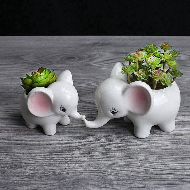 Animals Shape Ceramic Flower Pot Elephant Succulent Planter Cactus Succulen
