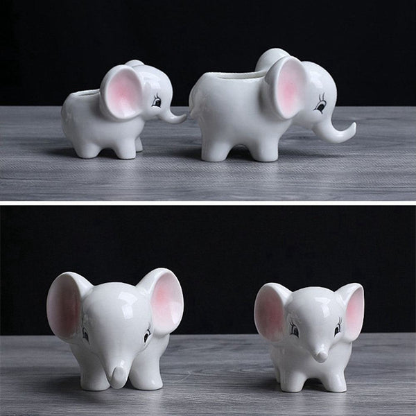 Animals Shape Ceramic Flower Pot Elephant Succulent Planter Cactus Succulen