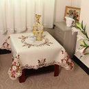 Europe Style Wedding Tablecloth Embroidered Floral Lace Edge Dustproof Cove X3A4