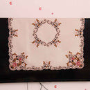 Europe Style Wedding Tablecloth Embroidered Floral Lace Edge Dustproof Cove X3A4