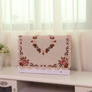 Europe Style Wedding Tablecloth Embroidered Floral Lace Edge Dustproof Cove X3A4