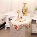 Europe Style Wedding Tablecloth Embroidered Floral Lace Edge Dustproof Cove X3A4