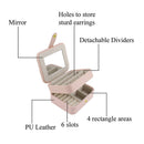 Small Travel Accessories Case Jewelry Storage Casket PU Leather Ring Earrin V1I8