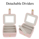 Small Travel Accessories Case Jewelry Storage Casket PU Leather Ring Earrin V1I8