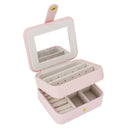 Small Travel Accessories Case Jewelry Storage Casket PU Leather Ring Earrin V1I8