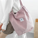 Women Shopping Bags Ladies Corduroy+Cotton One Shoulder Bags Girls School B