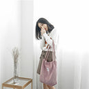 Women Shopping Bags Ladies Corduroy+Cotton One Shoulder Bags Girls School B