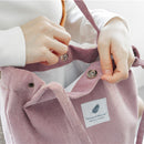Women Shopping Bags Ladies Corduroy+Cotton One Shoulder Bags Girls School B