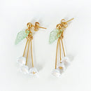 beautiful lily of the valley flower dangle drop earrings  L8C9
