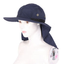 Outdoor Fishing Hiking Boonie Snap Hat Brim Ear Neck Cover Sun Flap Cap Blu X9A2