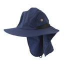Outdoor Fishing Hiking Boonie Snap Hat Brim Ear Neck Cover Sun Flap Cap Blu X9A2