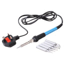 220V 60W Adjustable Electric Temperature Welding Soldering Iron Tool 5 Tips