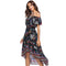 Women's New Fashion Boho Style Dress Off Shoulder Beach Summer Dresses Flor C8W7