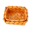 Creative Hand Knit Rectangular Fruit Basket Bread Basket Wood Basket Picnic A5E2