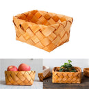 Creative Hand Knit Rectangular Fruit Basket Bread Basket Wood Basket Picnic A5E2