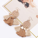 round sequins boho ethnic tassel drop earrings Women ladies fashion earring C6B7