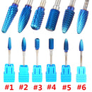 Pro Electric Blue Cylinder Coated Carbide File Drill Bit Nail Art Manicure Pedicure Kit
