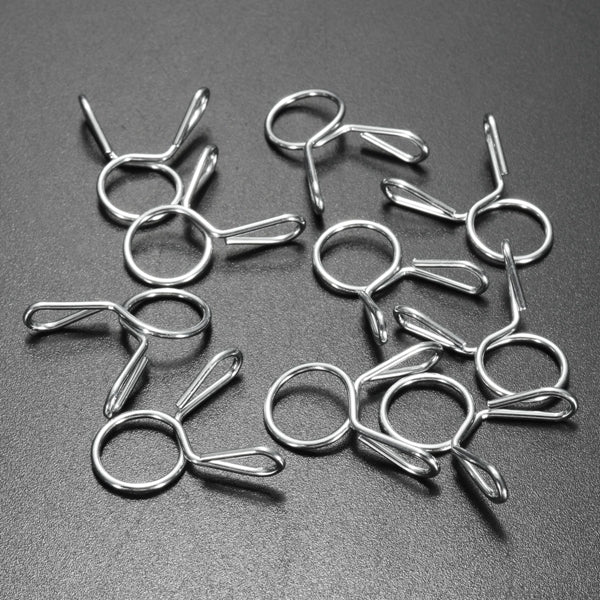 50pcs 10mm Fuel Line Hose Tubing Spring Clips Clamps For Motorcycle ATV Scooter