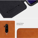 For OnePlus 7T Pro Case NILLKIN Qin Series Vintage Flip Card Slot Holder PC Bumper PU Leather Protective Case