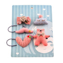 Pink 1 set of 5pcs fabric cartoon bear cloud yarn love children hair clip c T5D4