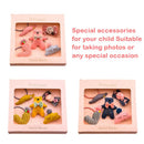 Pink 1 set of 5pcs fabric cartoon bear cloud yarn love children hair clip c T5D4