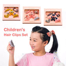 Pink 1 set of 5pcs fabric cartoon bear cloud yarn love children hair clip c T5D4