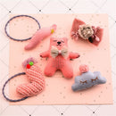 Pink 1 set of 5pcs fabric cartoon bear cloud yarn love children hair clip c T5D4