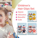 Pink 1 set of 5pcs fabric cartoon bear cloud yarn love children hair clip c T5D4