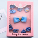 Blue 1 Set 6pcs Fabric Cartoon Princess Crown Bow Pentacle Hairpin Hairpin  V7X6