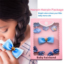 Blue 1 Set 6pcs Fabric Cartoon Princess Crown Bow Pentacle Hairpin Hairpin  V7X6