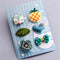 Green 1 Set 6pcs Cloth Cute Fox Pineapple Heart Leaf Bow Flower Child Hairp A9H6