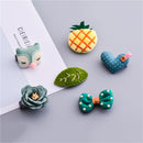 Green 1 Set 6pcs Cloth Cute Fox Pineapple Heart Leaf Bow Flower Child Hairp A9H6
