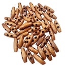 50 Pieces Olive Shape Wooden Toggles Buttons 2 Holes Sewing Buttons for Clo