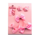 Pink 1 Set 6pcs Fabric Cartoon Princess Bow Five-pointed star Hairpin Hairp P5L7