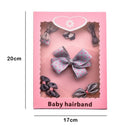 Gray 1 Set of 6pcs Fabric Cartoon Princess Bow Pentacle Hairpin Hairpin Set L7O7