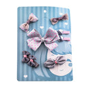 Gray 1 Set of 6pcs Fabric Cartoon Princess Bow Pentacle Hairpin Hairpin Set L7O7