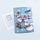 Gray 1 Set of 6pcs Fabric Cartoon Princess Bow Pentacle Hairpin Hairpin Set L7O7