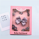 Gray 1 Set of 6pcs Fabric Cartoon Princess Bow Pentacle Hairpin Hairpin Set L7O7